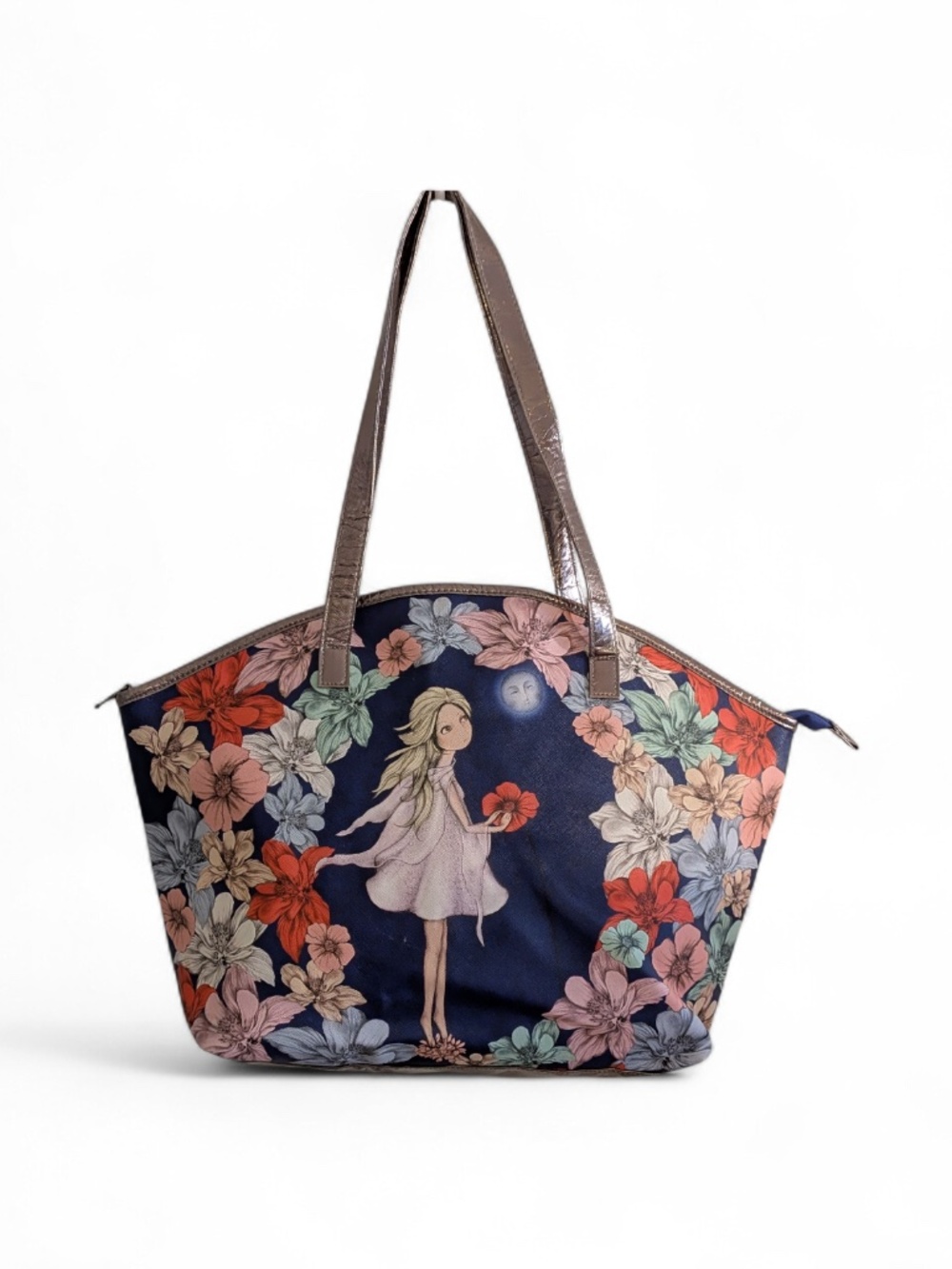 Santoro London Mirabelle Midnight Garden Tote Zipped Curved Shopper bag purse
